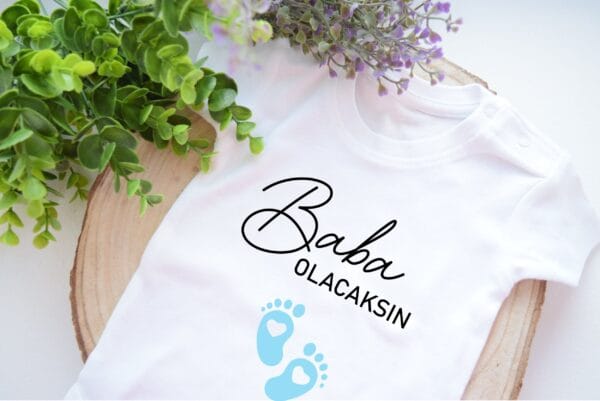 BabyBody Baba OLACAKSIN Schwangerschaft Verkünden mit Body Türkisch Baby Body Baby 2025 Papa to Be Bodysuit Kleines Wunder 2025 Ankündigung – Bild 4