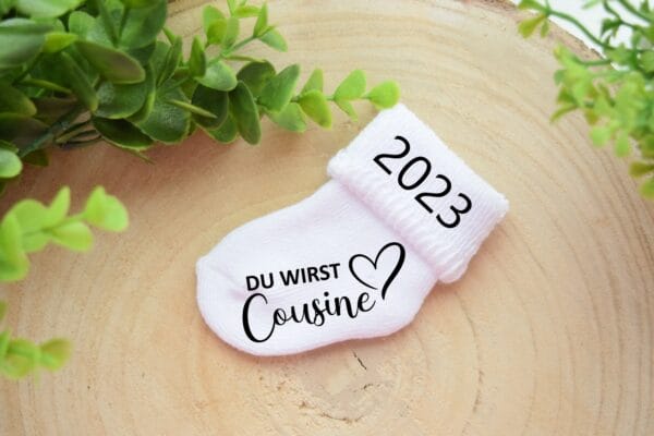 Baby Socke Schwangerschaft verkünden Du wirst Papa Schwangerschaftsverkündung Du wirst Oma Opa Baby-Söckchen Großeltern Überraschung – Bild 6