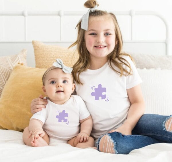 Familien Puzzle Partnerlook Shirts und Baby Bodysuit. Fehlendes Stück Familien Passendes Set. Muttertag Geschenk. Puzzle Familienoutfit. – Bild 4
