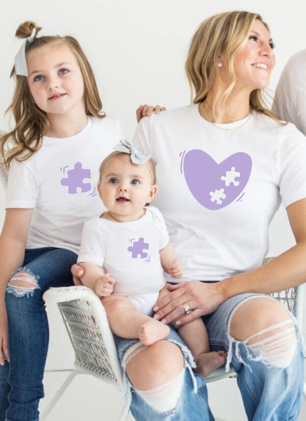 Familien Puzzle Partnerlook Shirts und Baby Bodysuit. Fehlendes Stück Familien Passendes Set. Muttertag Geschenk. Puzzle Familienoutfit. – Bild 3