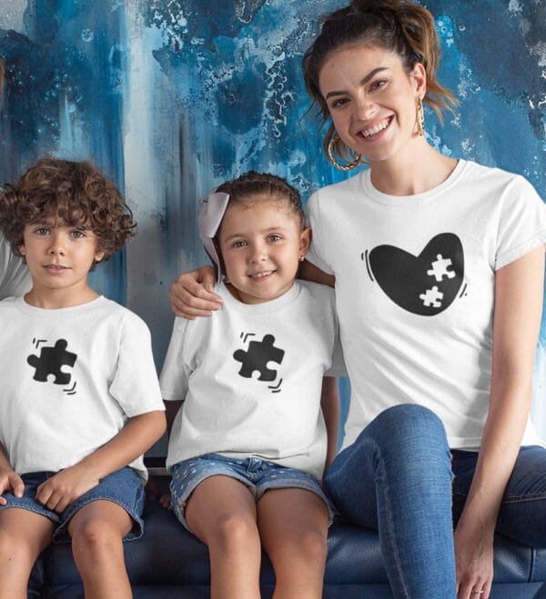 Familien Puzzle Partnerlook Shirts und Baby Bodysuit. Fehlendes Stück Familien Passendes Set. Muttertag Geschenk. Puzzle Familienoutfit. – Bild 5