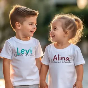 Geschwister Matching Outfit. Partnerlook Große Schwester,Kleine Schwester.Geschwister Passendes Set Großer Bruder, Kleiner Bruder T-Shirt.