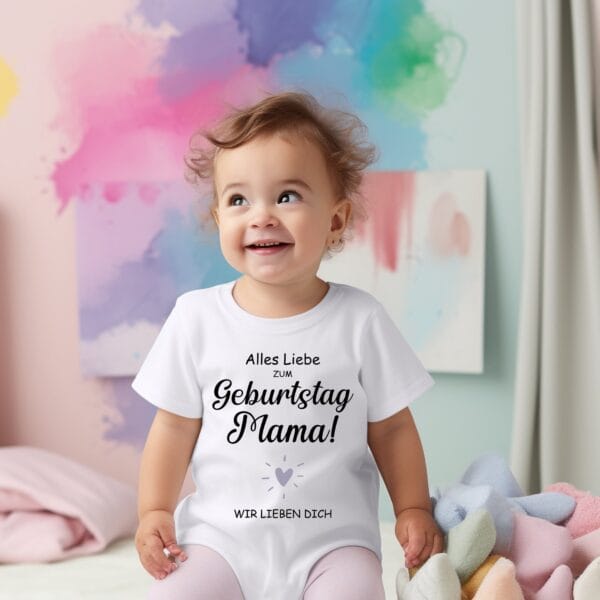 Geburtstagsfreude im süßen Gewand:Personalisierbarer Baby-Body/TShirt für Papa,Oma,Opa und mehr!Baby Body Happy Birthday.Geburtstag Geschenk – Bild 2