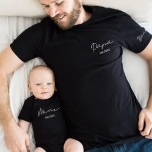 Vater & Mini Mich Personalisiertes Matching Set.Papa TShirt und Baby Body Partnerlook.Familienoutfit.Papa Geschenke.Papa und Ich Outfit.