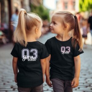 Kinder T-Shirt oder BabyBody mit individueller Name und Nummer.Kind Zahl TShirt.Personalisiertes Kinder Shirt.Baby Body mit Name und Zahl.