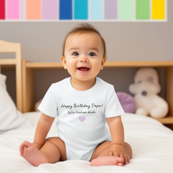Happy Birthday Papa!Wir lieben dich BabyBody.Papas Geburtstag Baby Bodysuit.Papa Geburtstag Geschenk.Baby Body Happy Birthday! – Bild 2