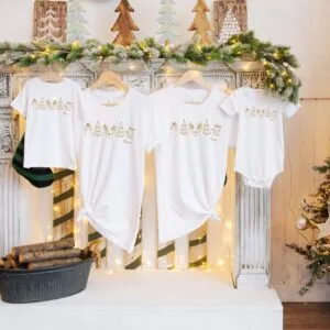 Familie Weihnachtsoutfit.Familienoutfit.Partnerlook Familie Weihnachten Shirts.Family Matching Set.Passendes Set Mama,Papa,Mini und Baby.