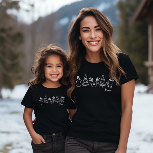 Familie Weihnachtsoutfit.Familienoutfit.Partnerlook Familie Weihnachten Shirts.Family Matching Set.Passendes Set Mama,Papa,Mini und Baby. – Bild 3
