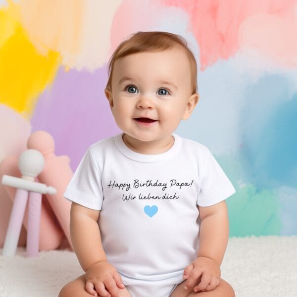 Happy Birthday Papa!Wir lieben dich BabyBody.Papas Geburtstag Baby Bodysuit.Papa Geburtstag Geschenk.Baby Body Happy Birthday! – Bild 3