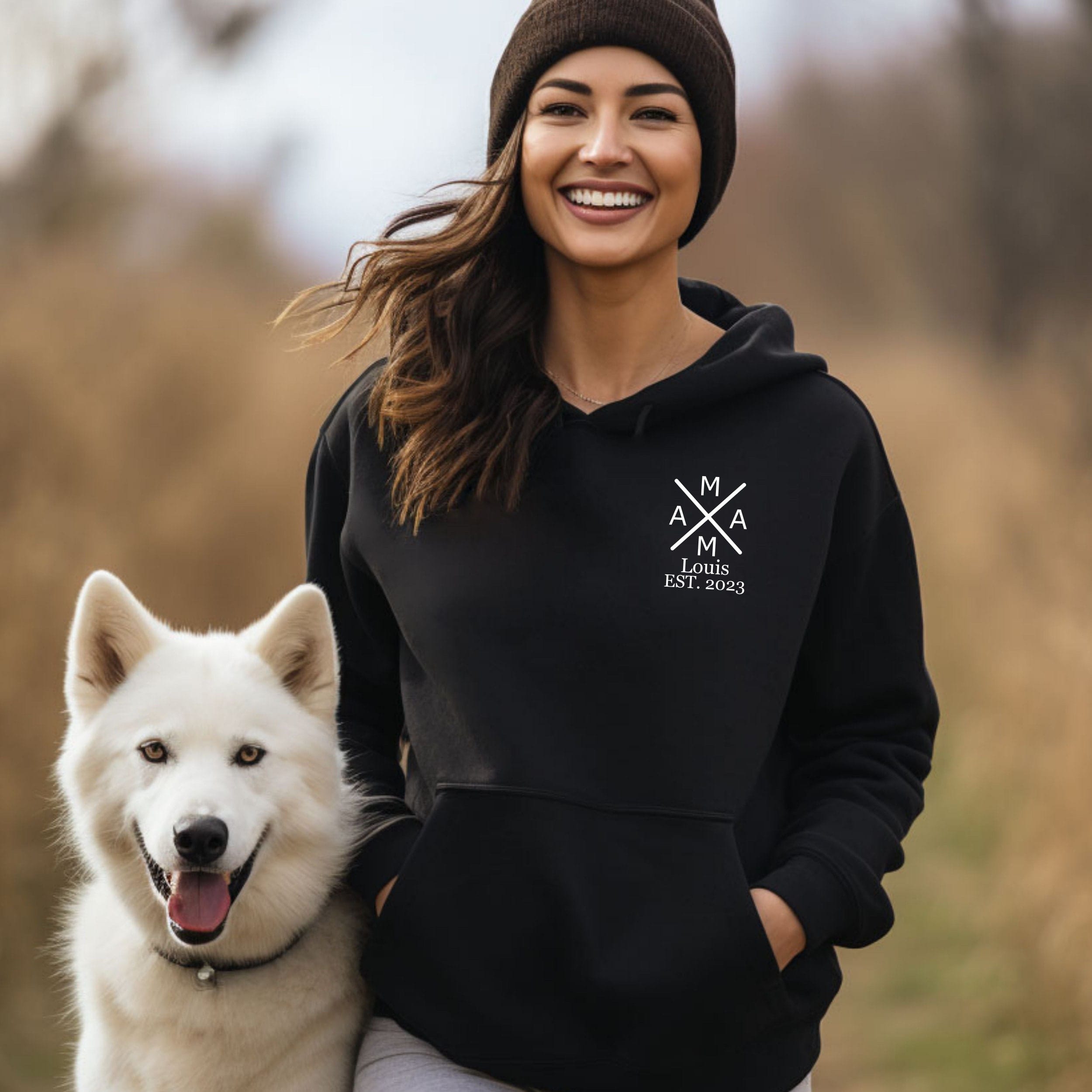 Mamas Schatz:Personalisierter Geburtsjahres-Hoodie.Mama Pulli.Mutter Geschenk.Mama Hoodie.Mama Sweatshirt.Personalisierter Kapuzenpullover. – Bild 3