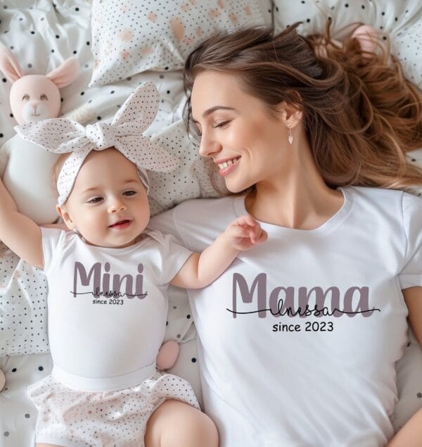 Mama & Ich:Übereinstimmende Momente.Mama und Baby Geschenkidee.Muttertagsgeschenke.Partnerlook Mutter und Kind.Familienoutfit.Mama Mini Set.