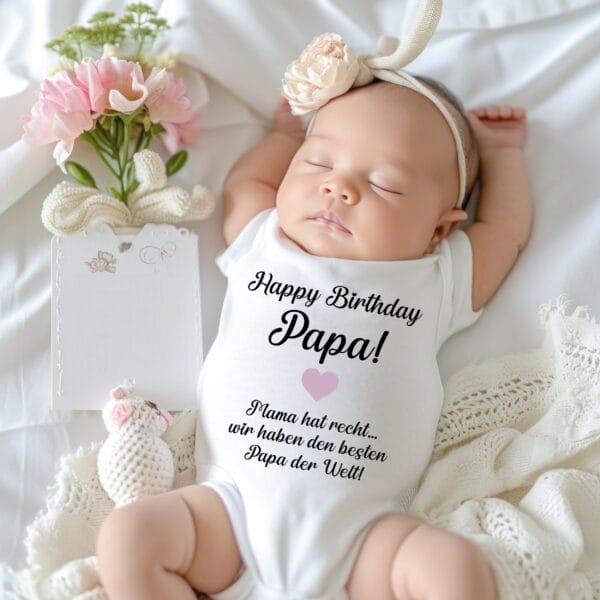 Papas kleiner Geburtstagsüberraschung.Happy Birthday Papa.Besten Papa der Welt.Bodysuit Papa Geburtstag Geschenk.Feiere Papas Geburtstag. – Bild 2