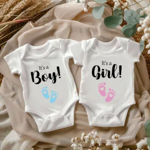 Geschlecht verkünden Baby Body 2025.Überaschung Bodysuit.Baby Shower Party Bodysuit.Its a Boy,Its a Girl.Es ist ein Junge Es ist ein Mädchen