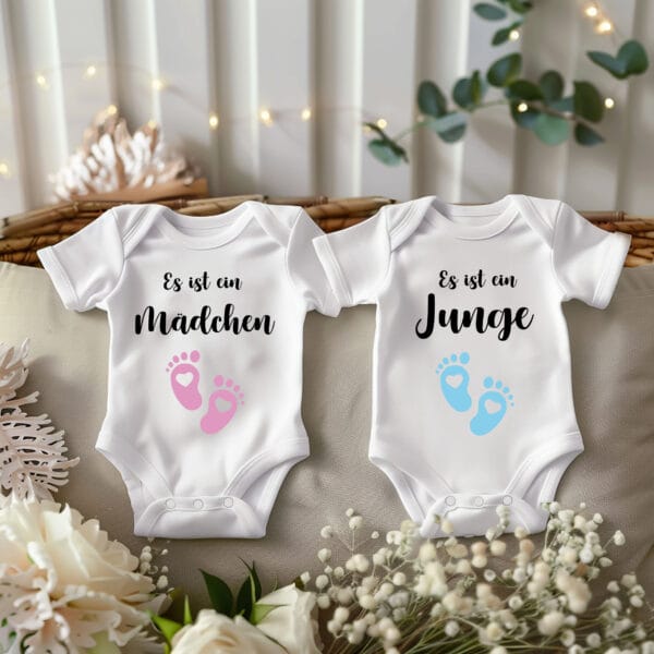 Geschlecht verkünden Baby Body 2025.Überaschung Bodysuit.Baby Shower Party Bodysuit.Its a Boy,Its a Girl.Es ist ein Junge Es ist ein Mädchen – Bild 2