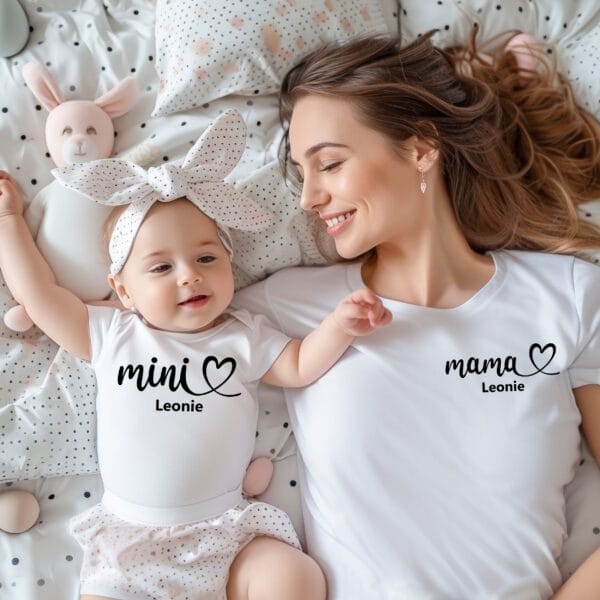 Familien-Duo:Passende Mama und Kind Outfits.Muttert Tochter Outfit.Mama Sohn Partnerlook.Muttertagsgeschenk.Mama Baby Outfit. – Bild 2