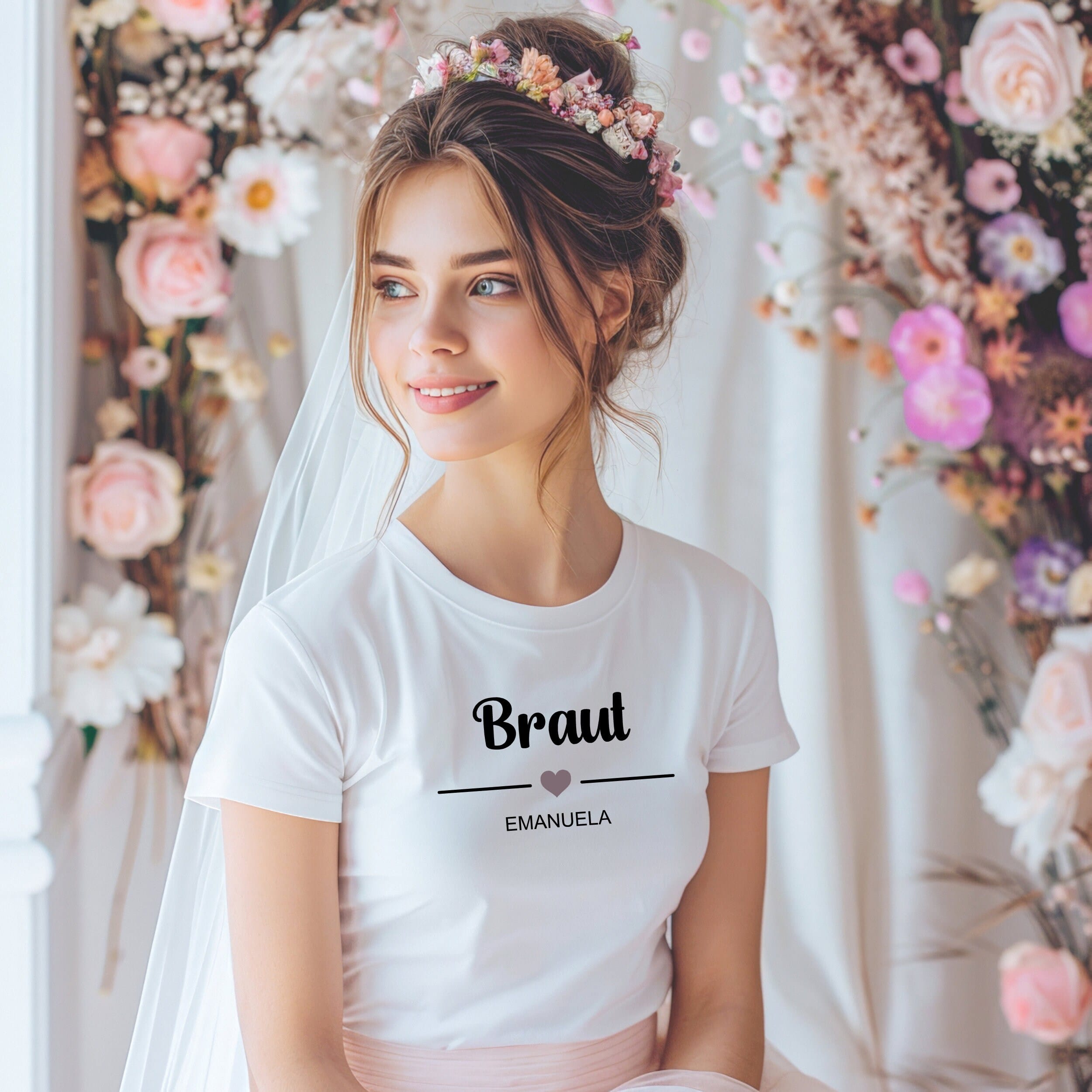 Braut und Team Braut:Die ultimative Junggesellinnenabschied T-Shirt Kollektion.JGA T-Shirt personalisiert mit Name.Brautjungfer Geschenk. – Bild 3