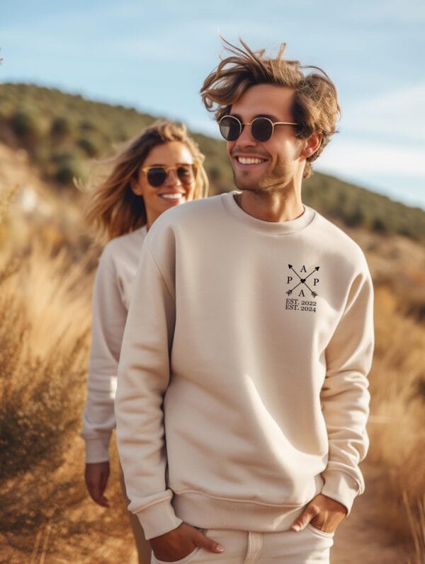 Familiestolz Sweatshirt Personalisiert mit Namen & Daten der Kinder.Mama Sweatshirt.Papa Geschenk.Geburtstaggeschenk.Papa 2024.