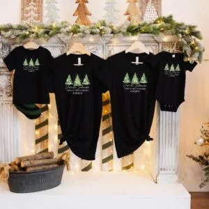 Personalisierte Weihnachts Familien Kollektion:T-Shirts & Strampler mit Namen.Passendes Set Weihnacht.Partnerlook Familie Personalisiert.