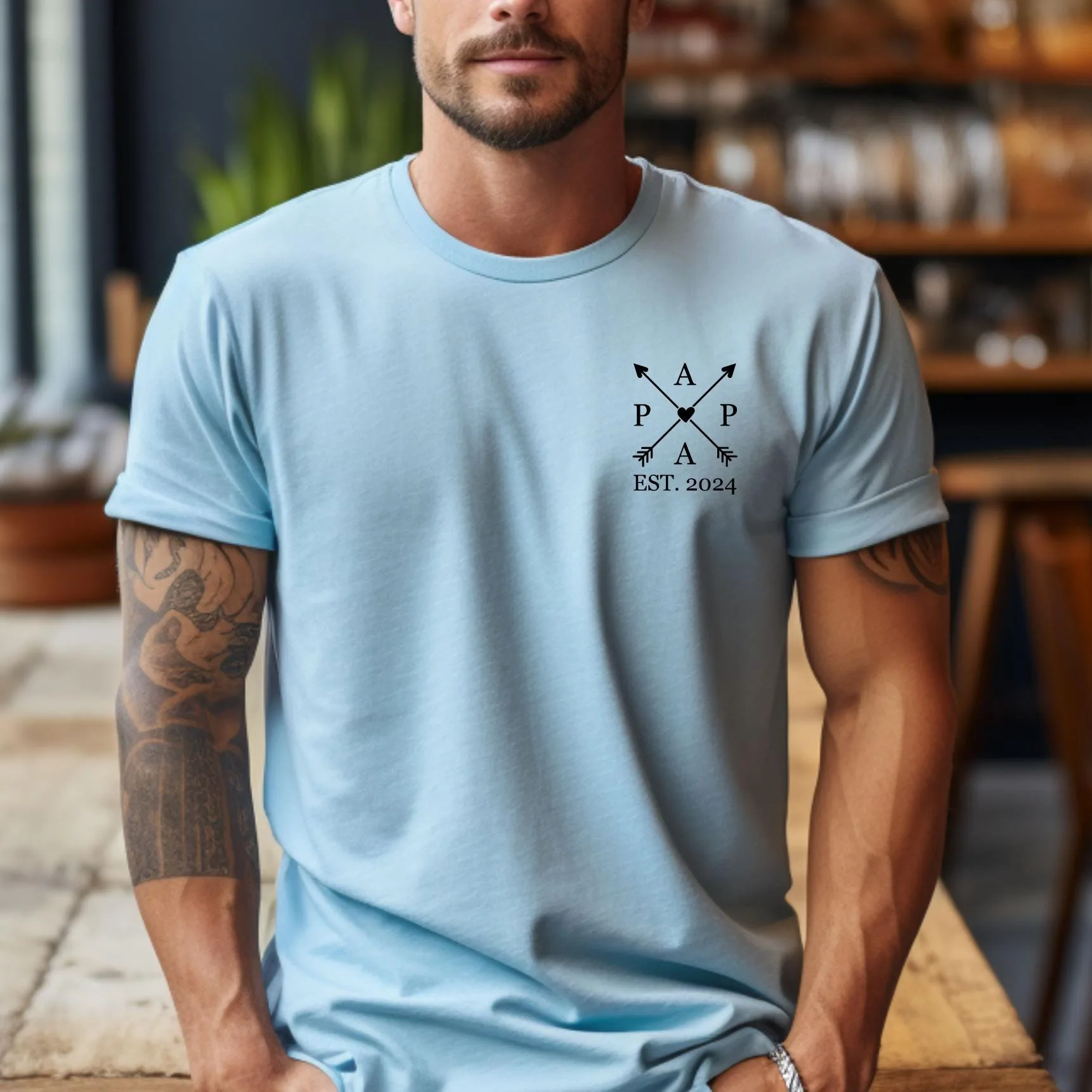 Papas Edition:T-Shirt mit dem Namen und Geburtsjahr des Kindes.Papa Geschenk.Papa Geschenkidee.Personalisiertes Vater Shirt.Vatertaggeschenk – Bild 5