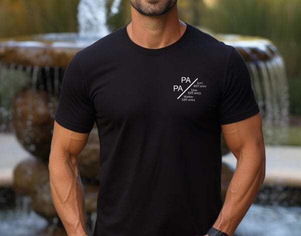 Papas Lieblings T-Shirt:Das ultimative Papa Shirt.Shirt mit dem Namen und Geburtsjahr des Kindes.Papa Geschenk.Personalisiertes Vater Shirt. – Bild 7