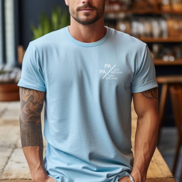 Papas Lieblings T-Shirt:Das ultimative Papa Shirt.Shirt mit dem Namen und Geburtsjahr des Kindes.Papa Geschenk.Personalisiertes Vater Shirt. – Bild 3