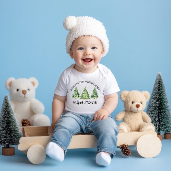 Mein Erstes Weihnachten Personalisiertes Baby Body-Erstes Weihnachts Outfit.Individuelles Weihnachtsoutfit.Baby Geschenk.Strampler Bodysuit.