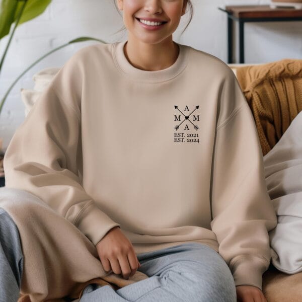 Familiestolz Sweatshirt Personalisiert mit Namen & Daten der Kinder.Mama Sweatshirt.Papa Geschenk.Geburtstaggeschenk.Papa 2024. – Bild 5