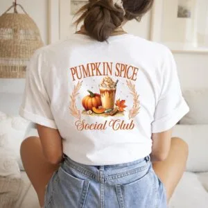 Pumpkin Spice Vibes T-Shirt.Herbstfavorit: Kürbisgewürz T-Shirt.Geschenk für Sie.Herbst Shirt.Pumpkin Spice T-Shirt.Fall Coffee Shirt.