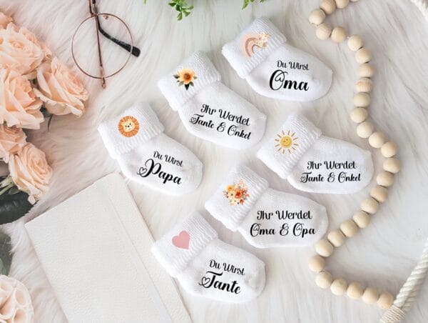 Babysocken zur Schwangerschaftsverkündung.Socke Du Wirst Papa.Baby Socke Schwangerschaft verkünden.Familie Geschenk.Baby Verkündung 2025. – Bild 2