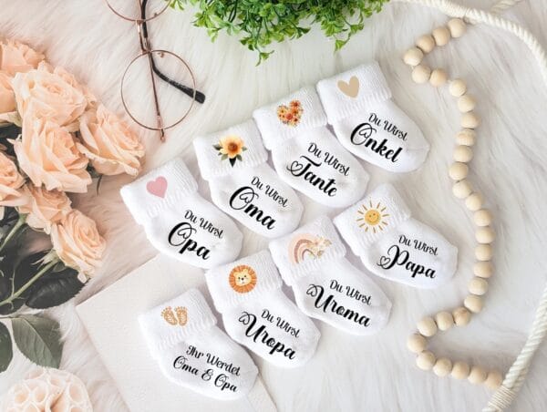 Babysocken zur Schwangerschaftsverkündung.Socke Du Wirst Papa.Baby Socke Schwangerschaft verkünden.Familie Geschenk.Baby Verkündung 2025.