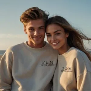 Klassische Liebe:Pullover mit Römischem Jubiläumsdatum für Paare.Weihnachtsgeschenk für Paare.Sweatshirt mit römischen Zahlen.