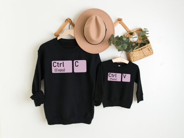 Familien Copy-Paste Pullover Sets.Mini-Me & Me Passende Sweatshirts.Partnerlook Familie.Papa Pulli.Papa und Baby Passendes Outfit Geschenk. – Bild 4