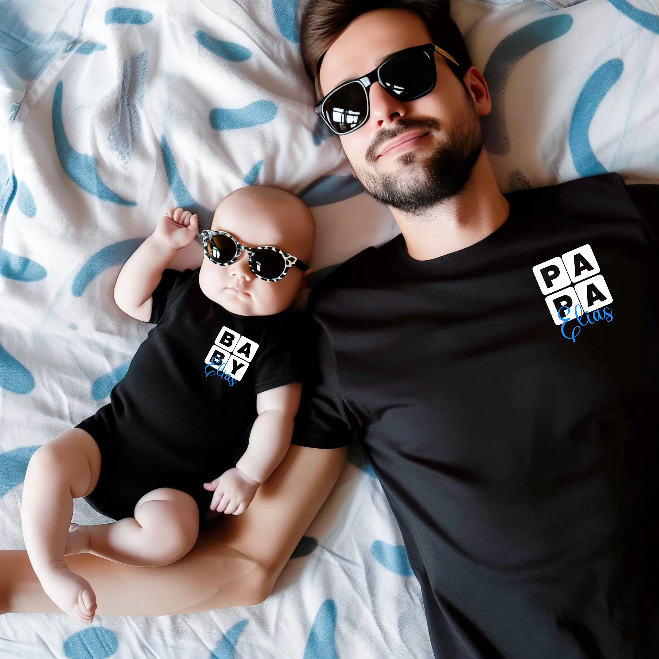 Familienmode:Papa & Baby, Mama,Mini Set.Personalisierte Familien T-Shirts mit Namen.Passendes Set.Geburstag Geschenkidee.Gechenk zur Geburt. – Bild 6