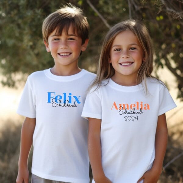 Personalisiertes Schulkind 2025 T-Shirt:Feiere das Schuljahr!Schulkind TShirt.TShirt zur Einschulung Schulkind mit Namen.Erster Schultag.