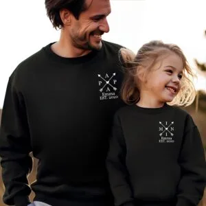 Papa und Ich Partnerlook Pullover–Perfekt für Vater Kind Bindung.Personalisierte Papa und Kind Outfit.Passendes Set.Mama Mini Sweatshirts.