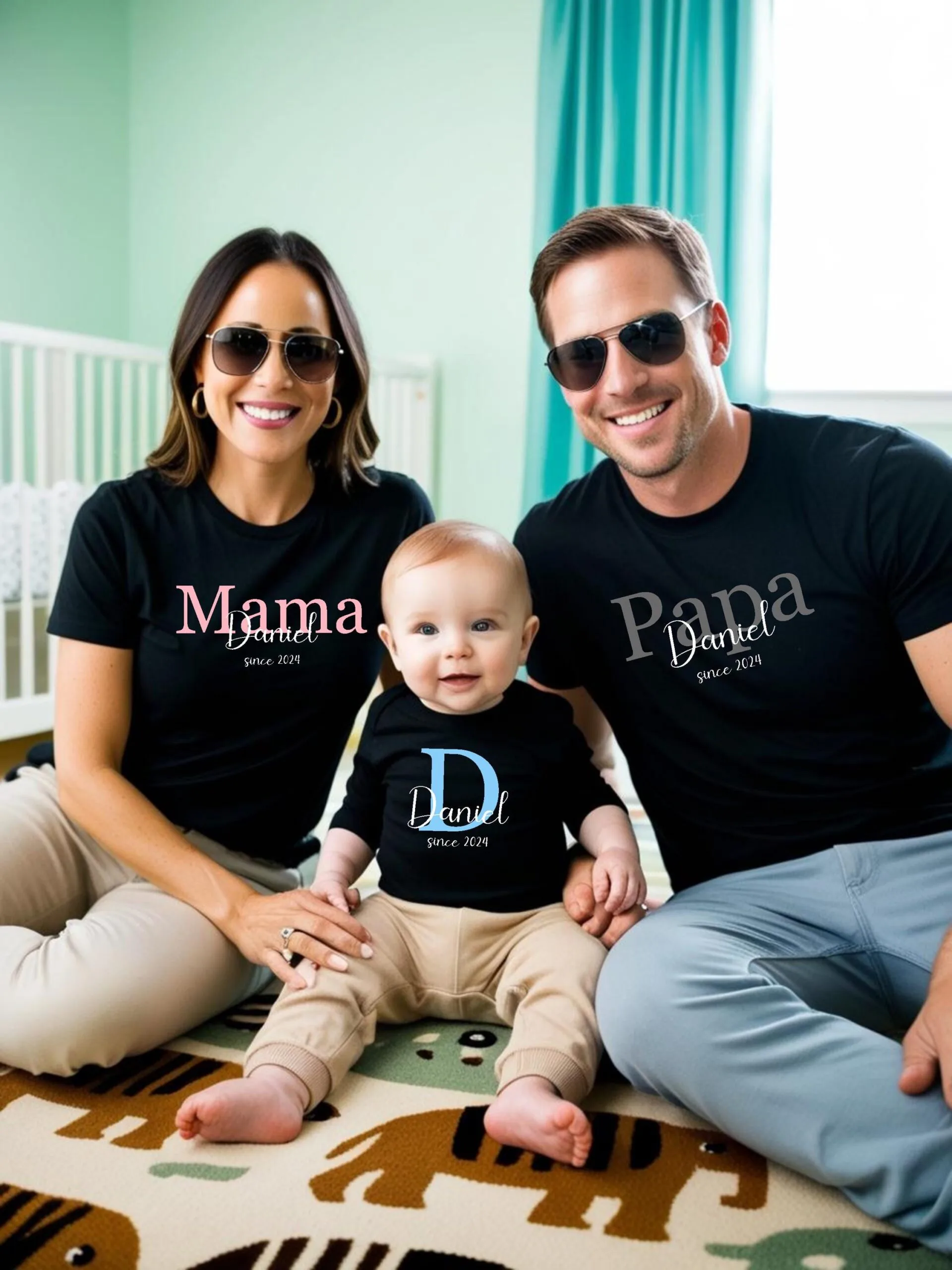 Erinnerungen schaffen:Individuelle Familien Paarlook Shirts & Bodysuits für die Feiertage!Partnerlook Familie.Passendes set MOM,DAD and BABY – Bild 3