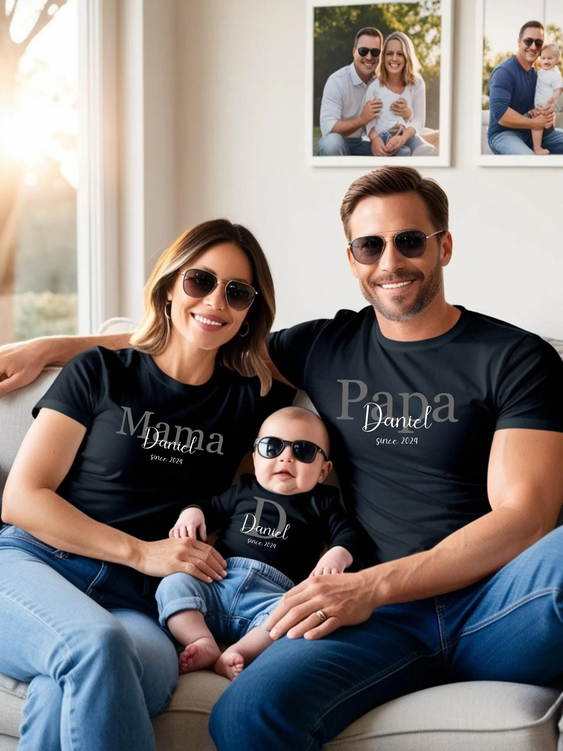Erinnerungen schaffen:Individuelle Familien Paarlook Shirts & Bodysuits für die Feiertage!Partnerlook Familie.Passendes set MOM,DAD and BABY – Bild 4
