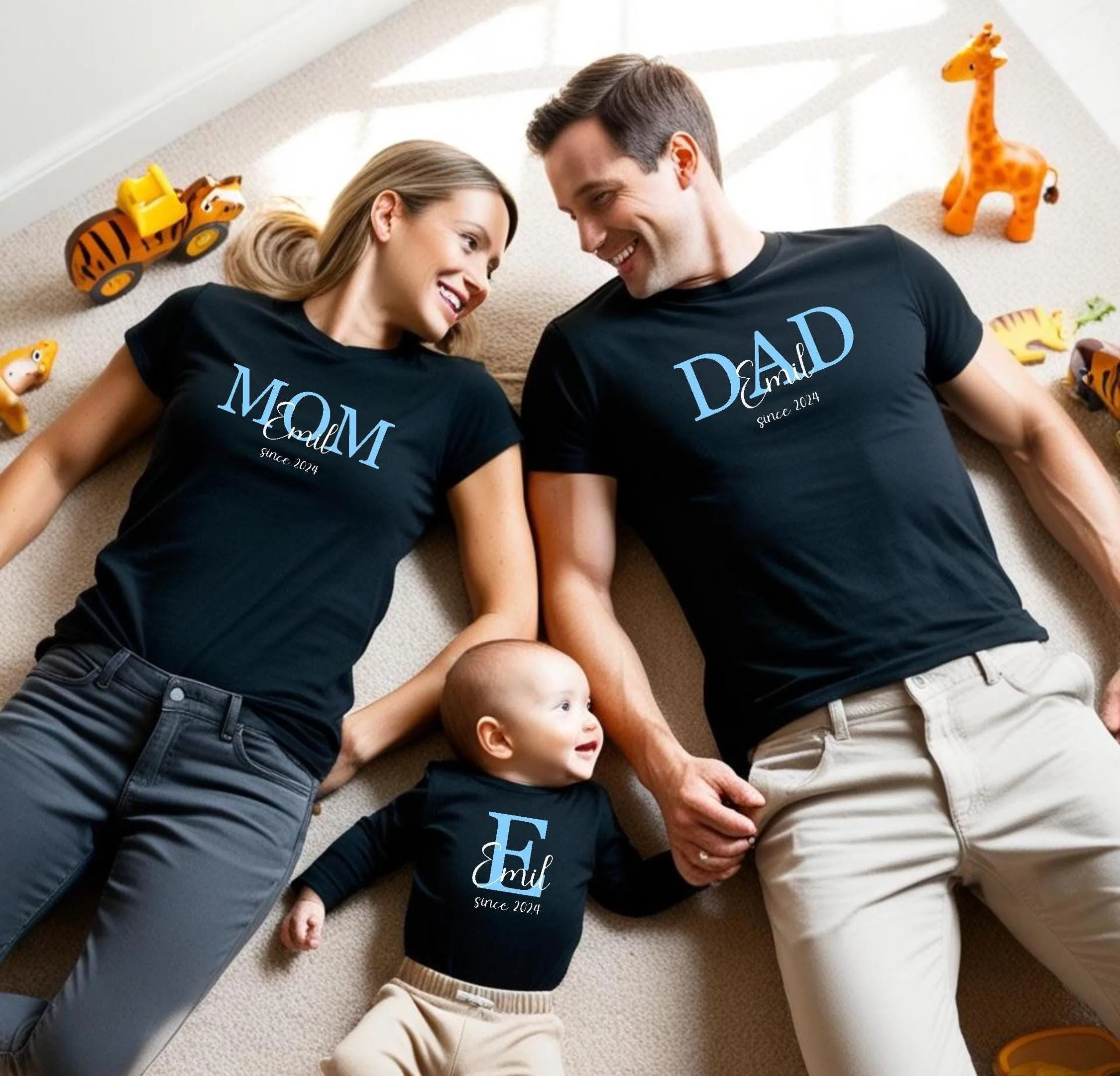 Erinnerungen schaffen:Individuelle Familien Paarlook Shirts & Bodysuits für die Feiertage!Partnerlook Familie.Passendes set MOM,DAD and BABY – Bild 2