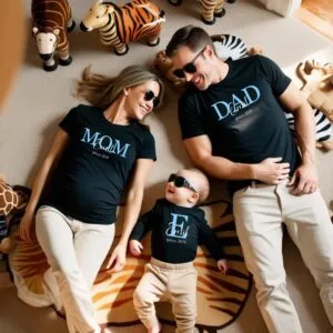 Erinnerungen schaffen:Individuelle Familien Paarlook Shirts & Bodysuits für die Feiertage!Partnerlook Familie.Passendes set MOM,DAD and BABY