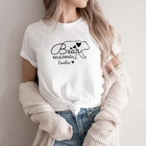 Mama Bär Shirt personalisiert mit Kindernamen–Das perfekte Geschenk für Mütter.Ideales Muttertagsgeschenk.Mutter Geburtstagsgeschenk.