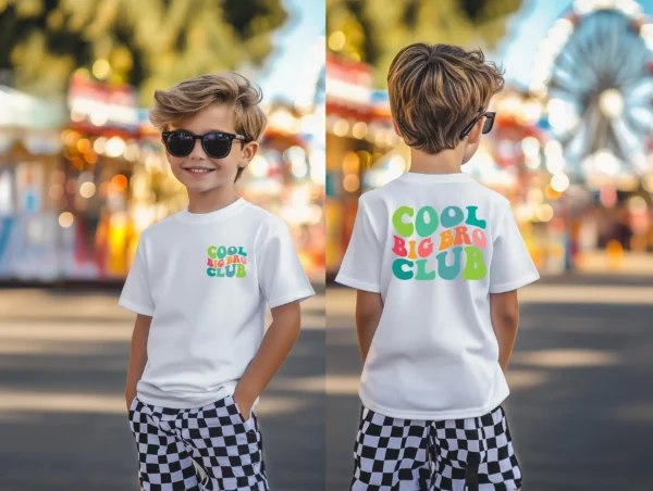 Großer Bruder T-Shirt.Cool Big Bro Club.Kinder Shirt mit Aufdruck.Geschenkidee.Geschwister Shirt für Jungen.Bruder Shirt.Geschenk zur Geburt – Bild 2
