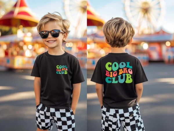 Großer Bruder T-Shirt.Cool Big Bro Club.Kinder Shirt mit Aufdruck.Geschenkidee.Geschwister Shirt für Jungen.Bruder Shirt.Geschenk zur Geburt
