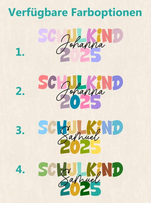 Einschulung T-Shirt Schulkind – Personalisiertes Shirt mit Namen – 1.Schultag Outfit Jungen Mädchen. Geschenk zum Schulanfang.Schulkind 2025 – Bild 3