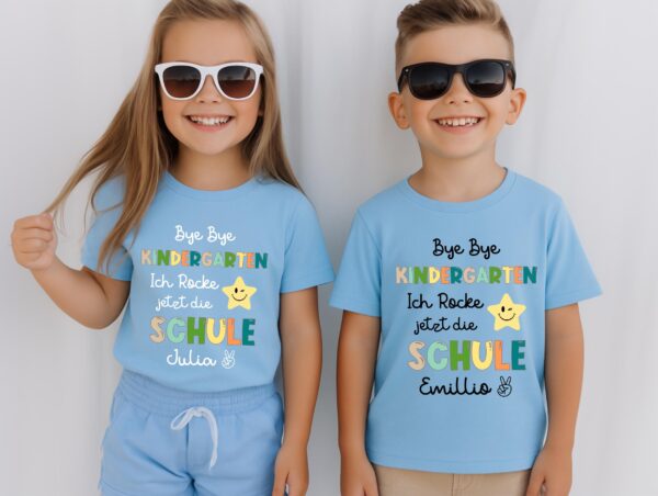 Schulkind T-Shirt individuell – Erster Schultag – Einschulungsgeschenk.Personalisiertes T-Shirt zum Schulanfang – Einschulung Geschenk. – Bild 7