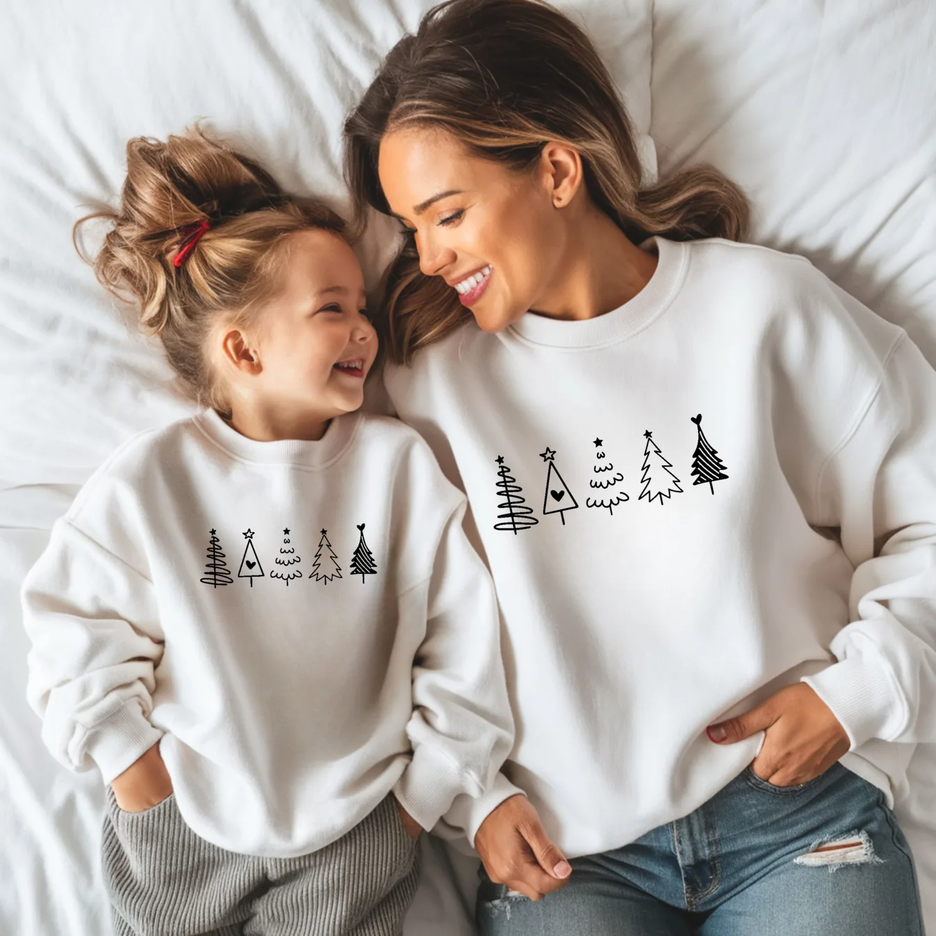 Festliche Familien Weihnachtspullover.Passende Weihnachtsoutfits für Geschwister.Familienpullover.Weihnachtsbaum Pullover.Weihnachtspulli.