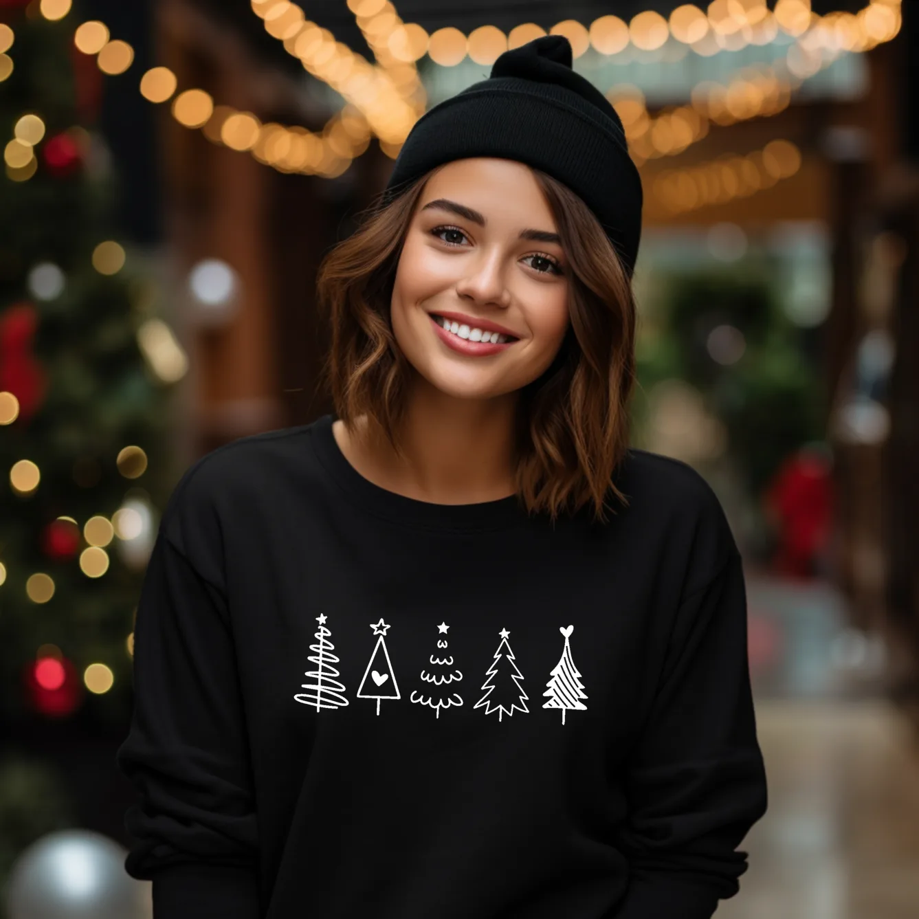 Festliche Familien Weihnachtspullover.Passende Weihnachtsoutfits für Geschwister.Familienpullover.Weihnachtsbaum Pullover.Weihnachtspulli. – Bild 9
