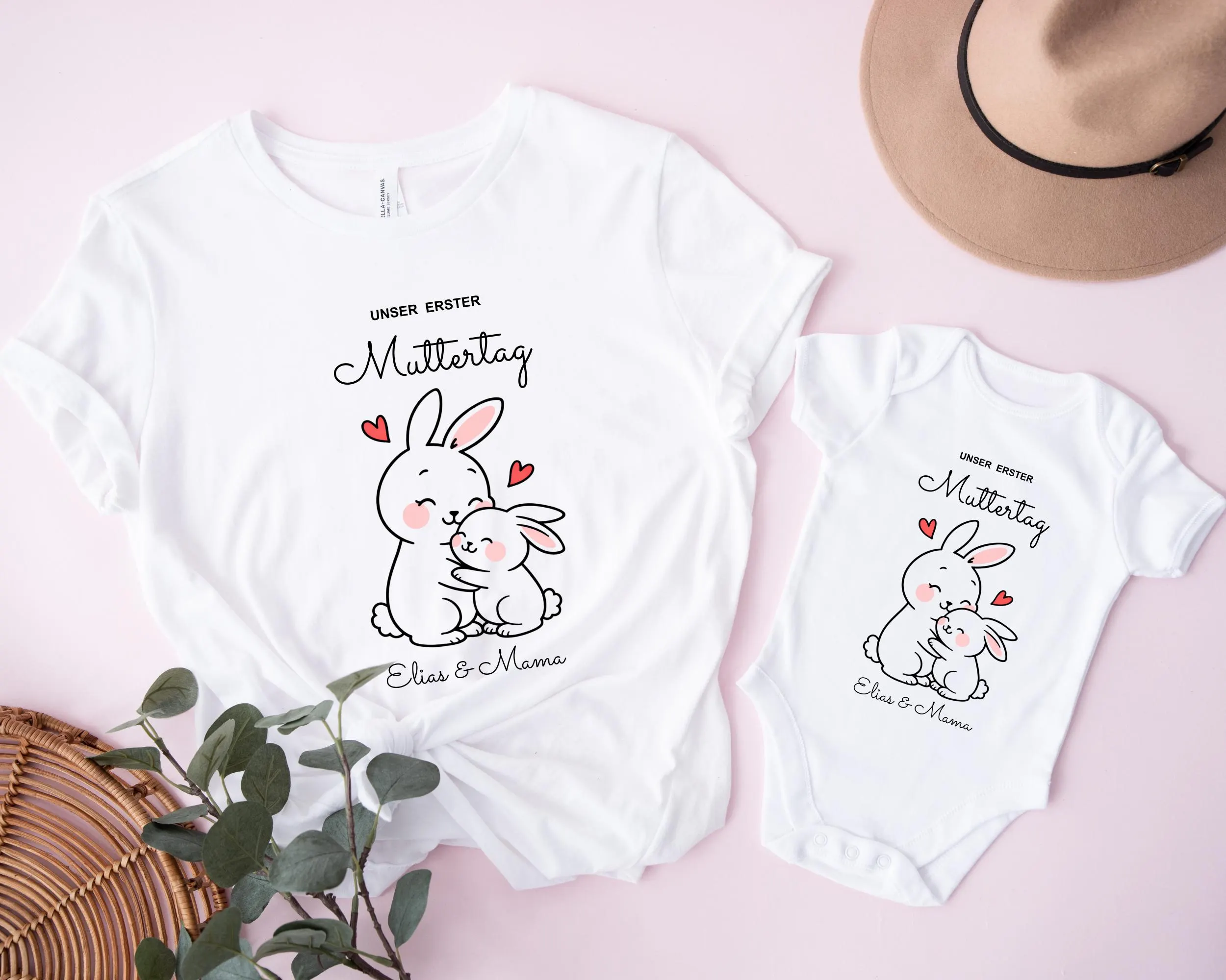 Personalisiertes Mama Baby Matching Set zum ersten Muttertag,Geschenk für frischgebackene Mama und Baby Outfit Muttertagsgeschenk – Bild 6