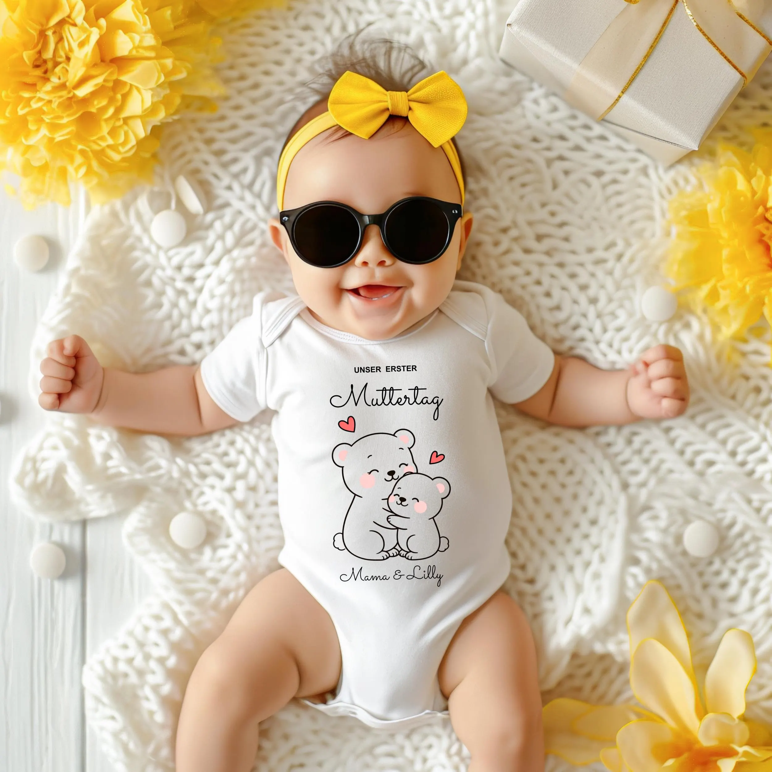 Personalisiertes Mama Baby Matching Set zum ersten Muttertag,Geschenk für frischgebackene Mama und Baby Outfit Muttertagsgeschenk – Bild 2