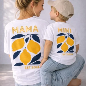 Mama Mini Set personalisiert mit Geburtsjahr des Kindes Mutter Kind Partnerlook Muttertag Geschenk Muttertagsgeschenk Matching Set Family