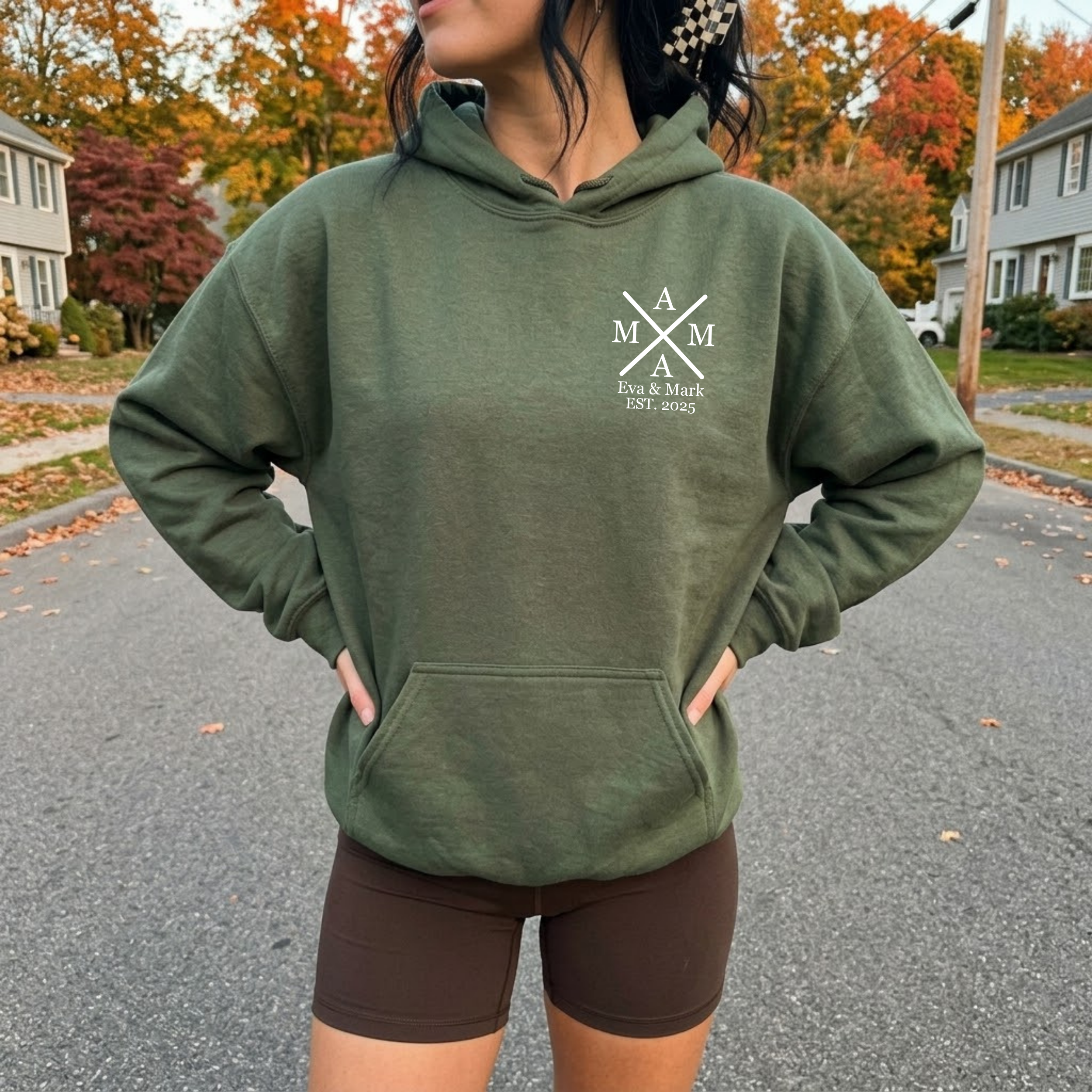 Personalisierter Mama Hoodie mit Kindernamen | Mutter Sweatshirt personalisiert | Initialen & Geburtsjahre | Geschenk für Mama – Bild 4